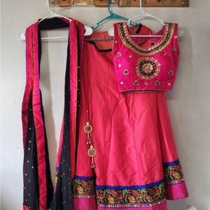 Pink saree, size small. Perfect condition.  Custom made. Worn once.